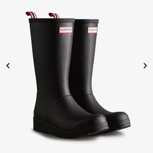 Hunter Black Size 7 Women's Play Tall Rain Boots